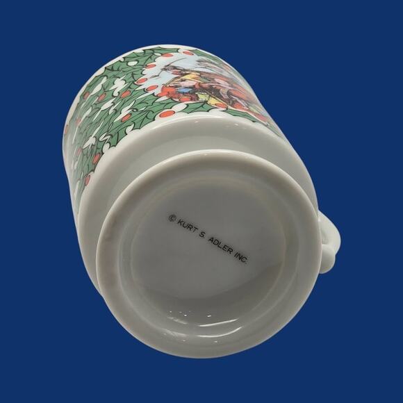 Kurt Adler Christmas Victorian Print Santa Claus Holiday Cup Mug Holly Berries - Picture 7 of 13